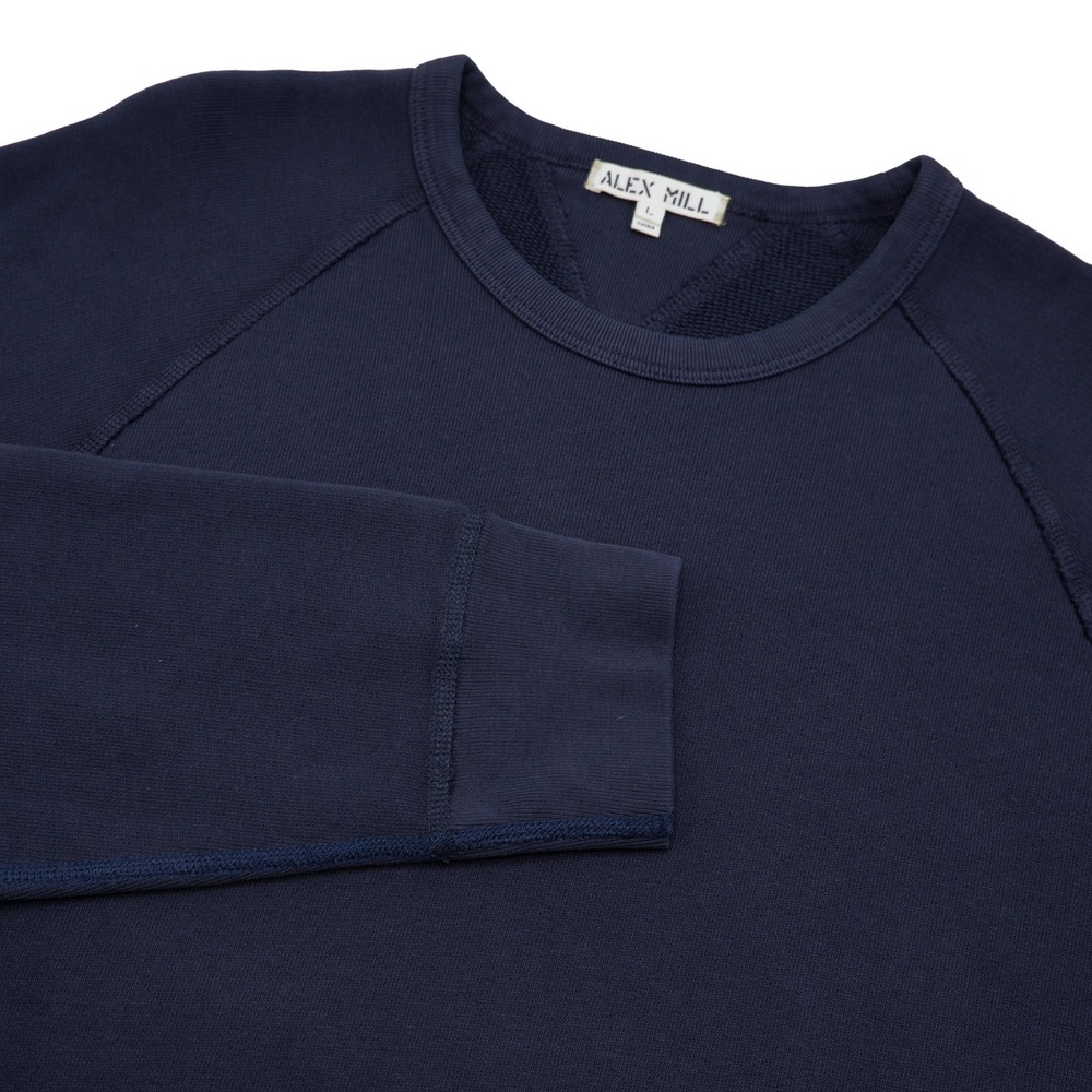 Alex Mill Sweatshirt Mens Raglan Marlon Crew Neck Large Navy Blue Designer Prep